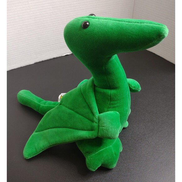Vintage Manhattan Toy Co Green Pterodactyl Dinosaur 1991 Velour Plush Stuffed 9" - Picture 3 of 10